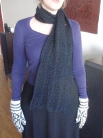 Spetsstickad mjuk halsduk