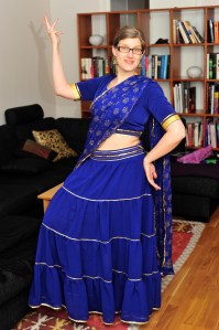 Blå kjol och choli Blå kjol och choli
